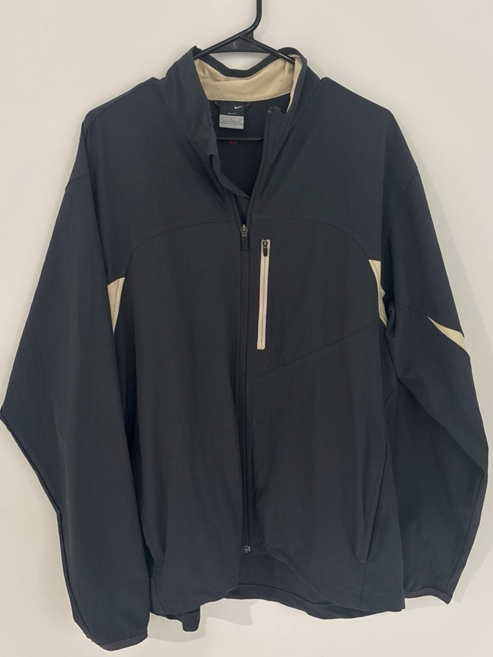 Nike Charcoal Windbreaker Jacket with Beige Accents
